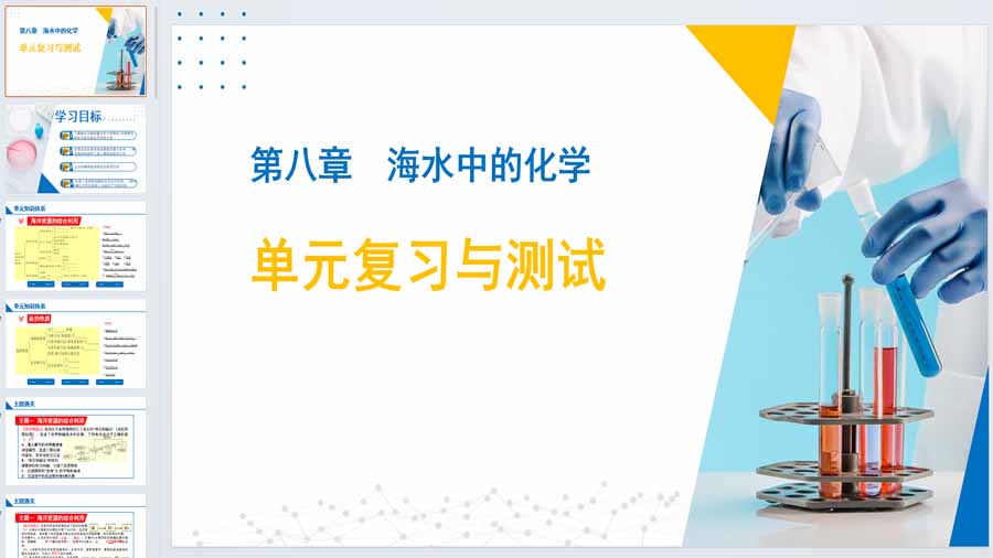 第八单元 海水中的化学单元复习与测试-九年级化学下册（鲁教版）37页 - 课件吧