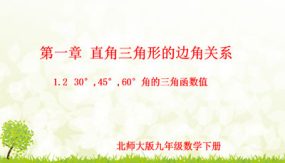 1-2 30°,45°,60°角的三角函数值（课件）（20张）九年级数学下册（北师大版）