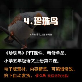 《珍珠鸟》PPT课件精修单品五年级上册语文第四课同步教学