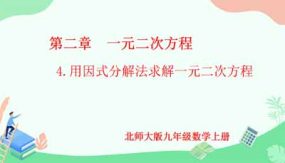 2-4 用因式分解法求解一元二次方程（课件）（18页）九年级数学上册（北师大版）