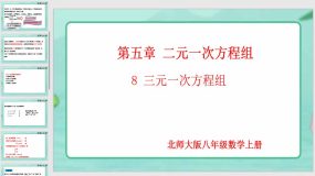 5-8 三元一次方程组（18页）八年级数学上册课件（北师大版）