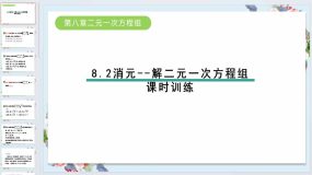 8.2消元-解二元一次方程组课时训练课件2023-2024学年人教版七年级数学下册（24页）