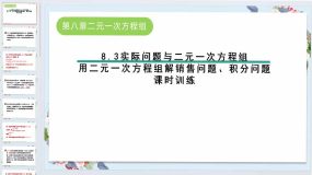 8.3 用二元一次方程组解销售问题、积分问题 课时训练课件 2023-2024学年人教版七年级数学下册（24页）