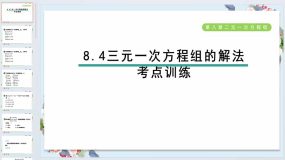 8.4 三元一次方程组的解法 考点训练课件 2023-2024学年人教版七年级数学下册（34页）