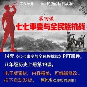 《七七事变与全民族抗战》PPT课件14套初中八年级上册历史第19课