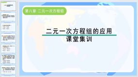 第八章 二元一次方程组-二元一次方程组的应用课堂集训课件2023-2024学年人教版七年级数学下册（24页）