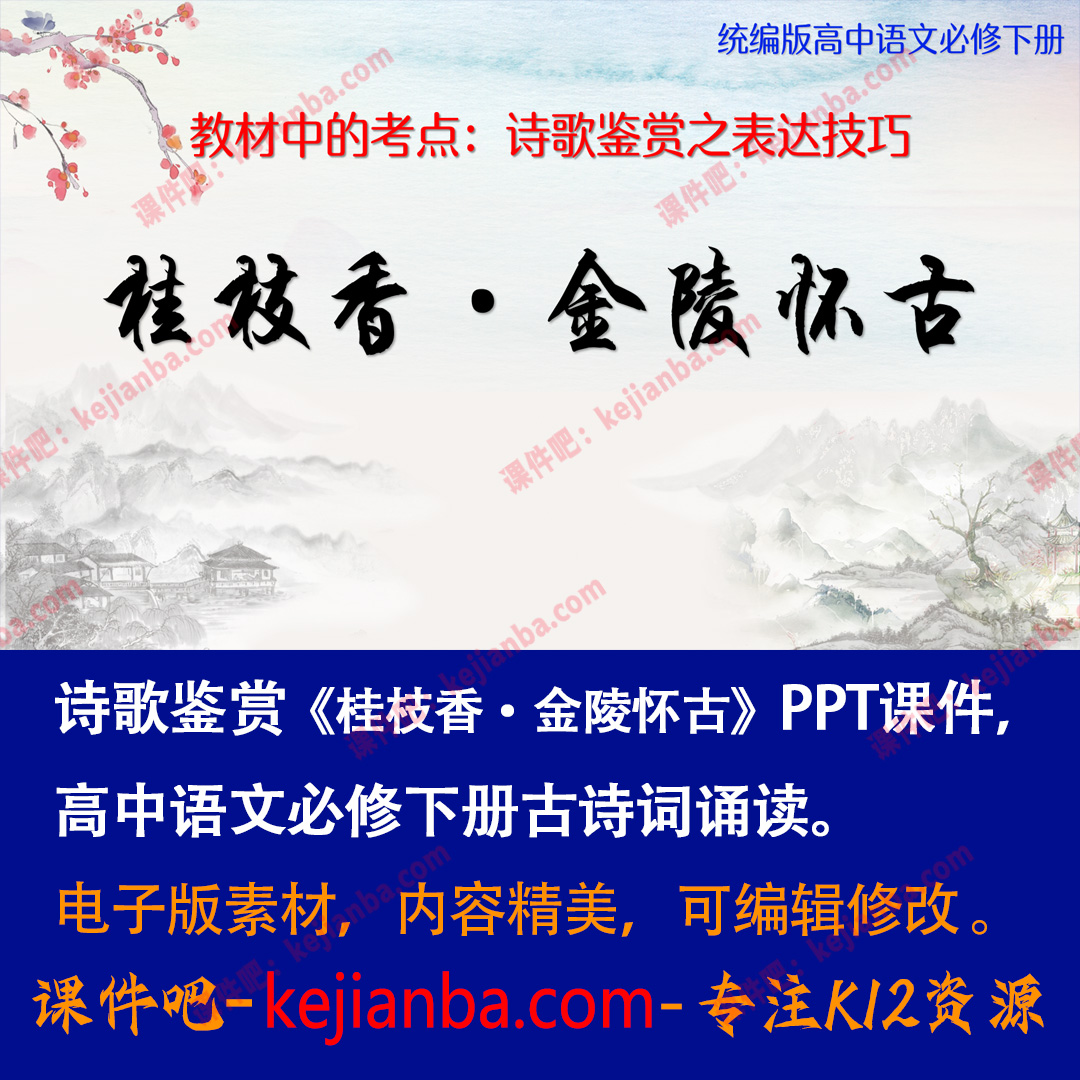 《桂枝香·金陵怀古》PPT课件诗歌鉴赏高一语文必修下古诗词诵读