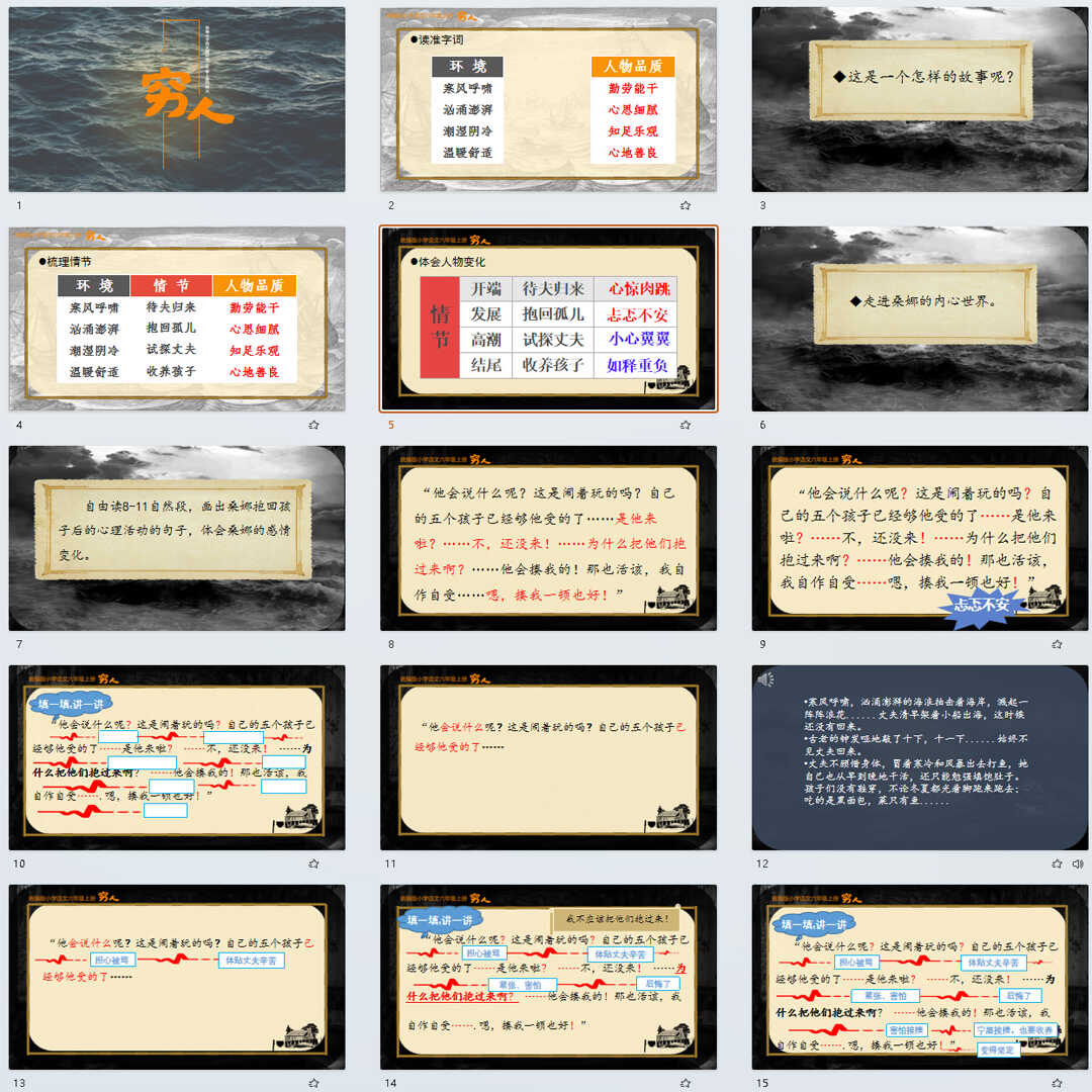 《穷人》PPT课件22套六年级上册语文第十四课教学课件ppt