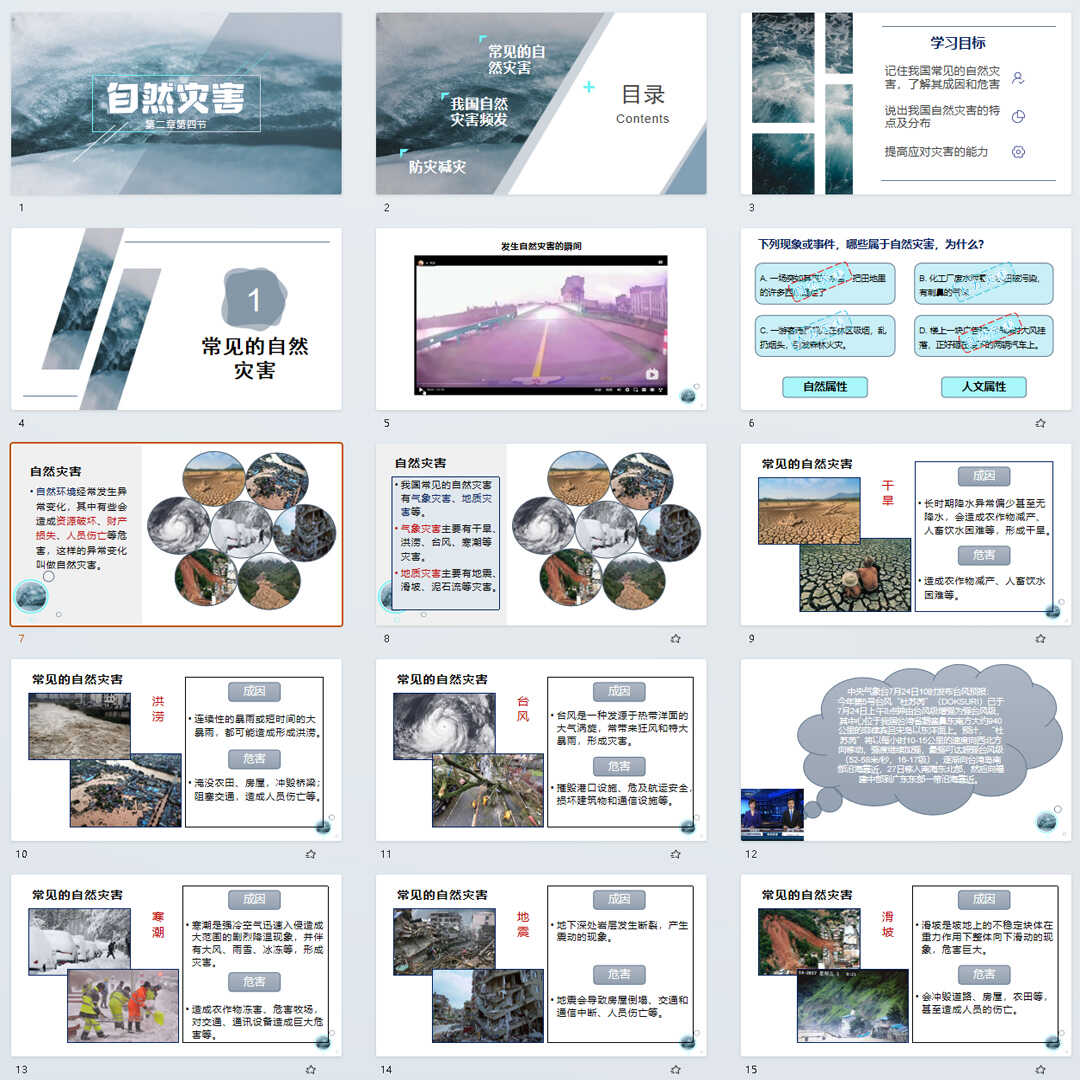 《自然灾害》PPT课件2套初中八年级上册地理第二章第四节教学课件