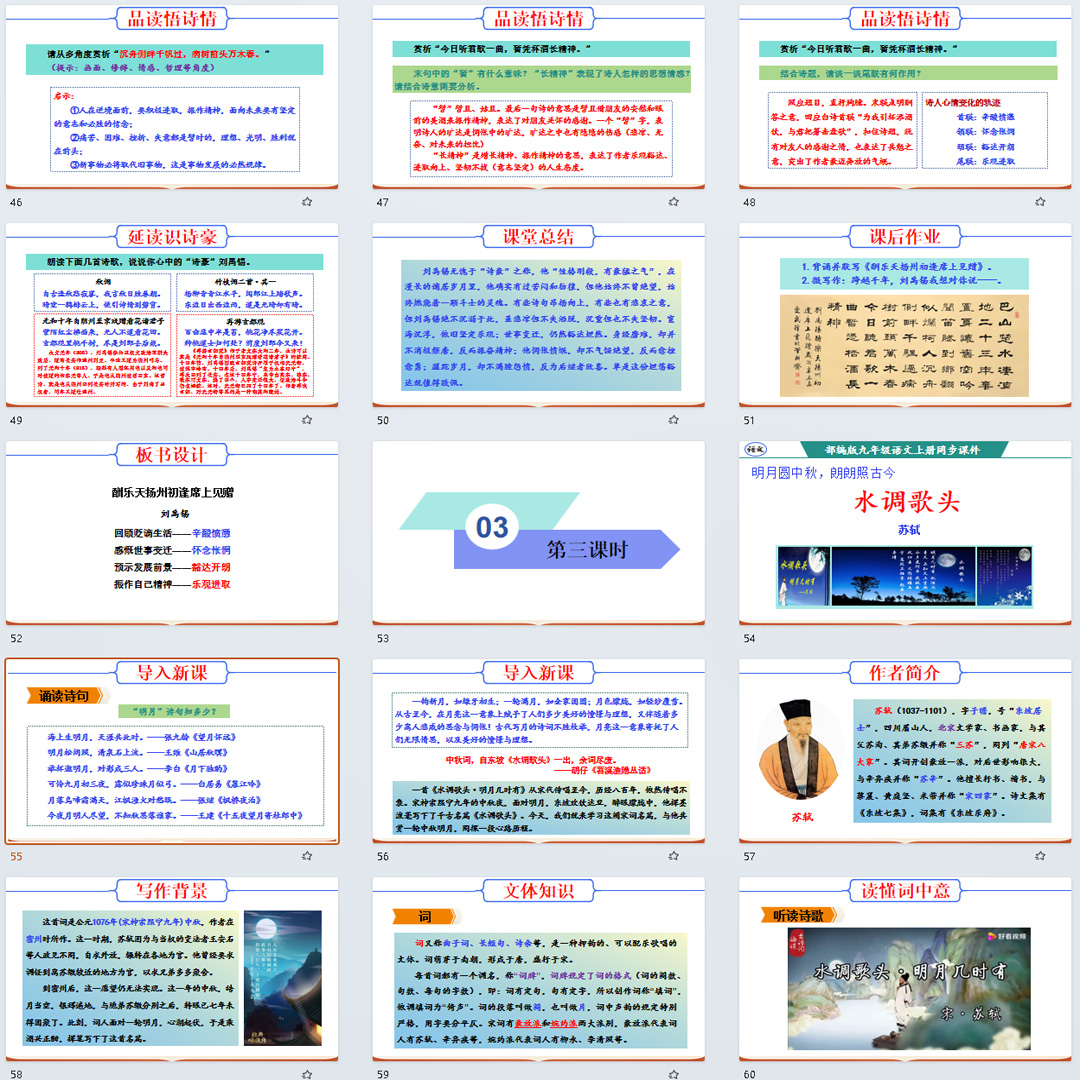 《诗词三首》PPT课件精品课（三首全）九年级语文上册第14课80页