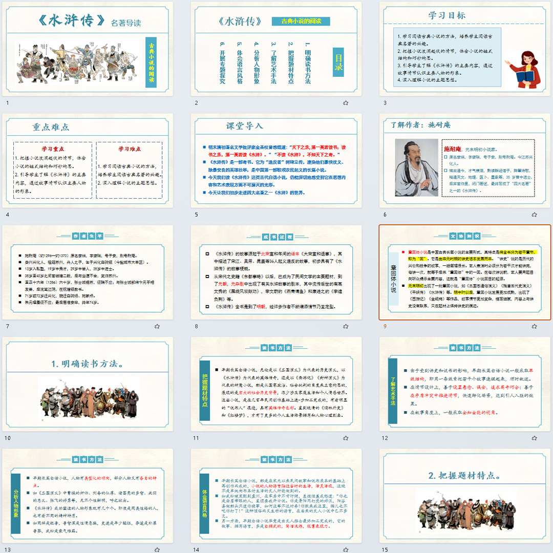 名著导读《水浒传》ppt课件精品课堂古典小说阅读九年级语文上册