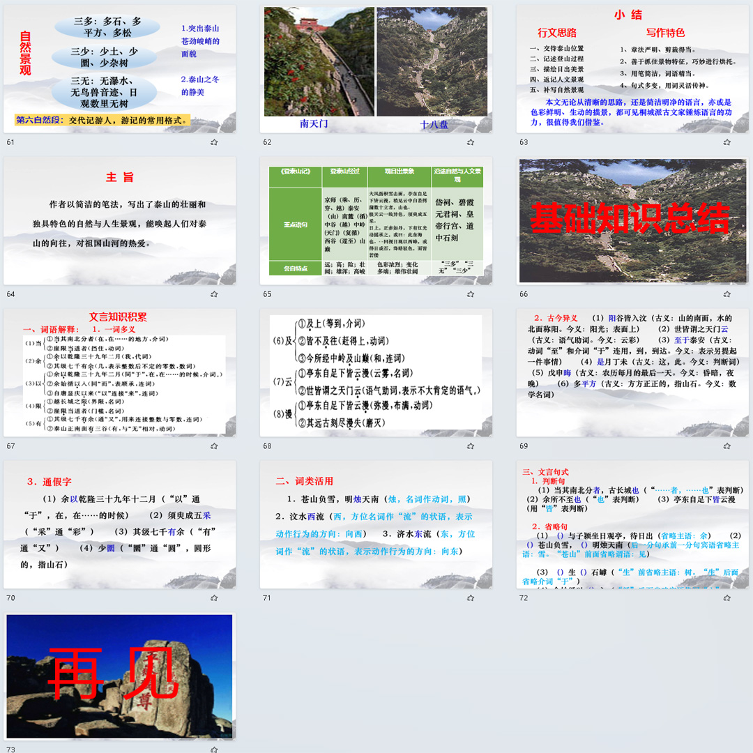 《登泰山记》PPT课件亮相课高一语文上学期必修上册第16课教学