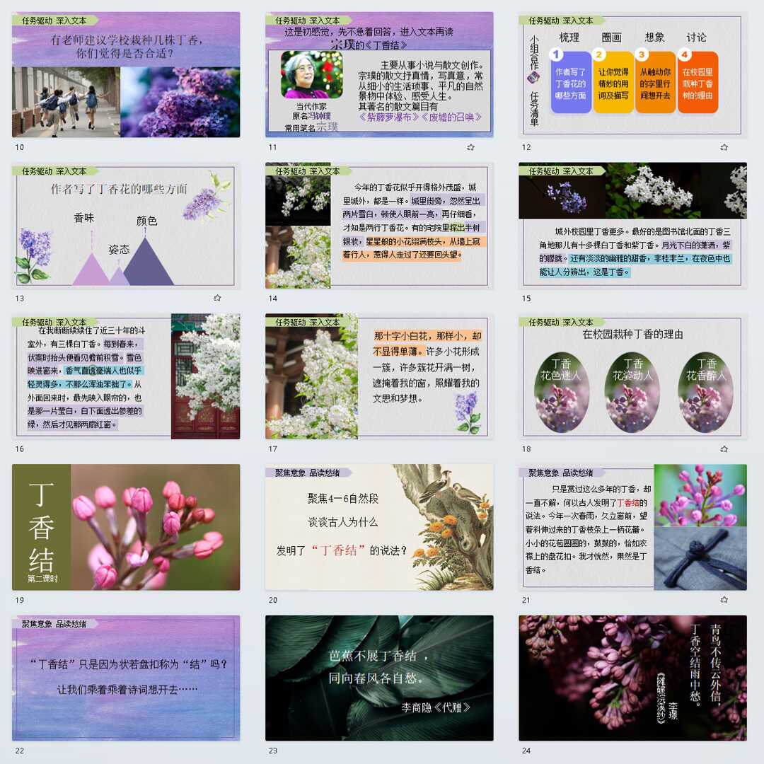 《丁香结》PPT课件精修单品六年级上册语文第二课同步教学课件ppt