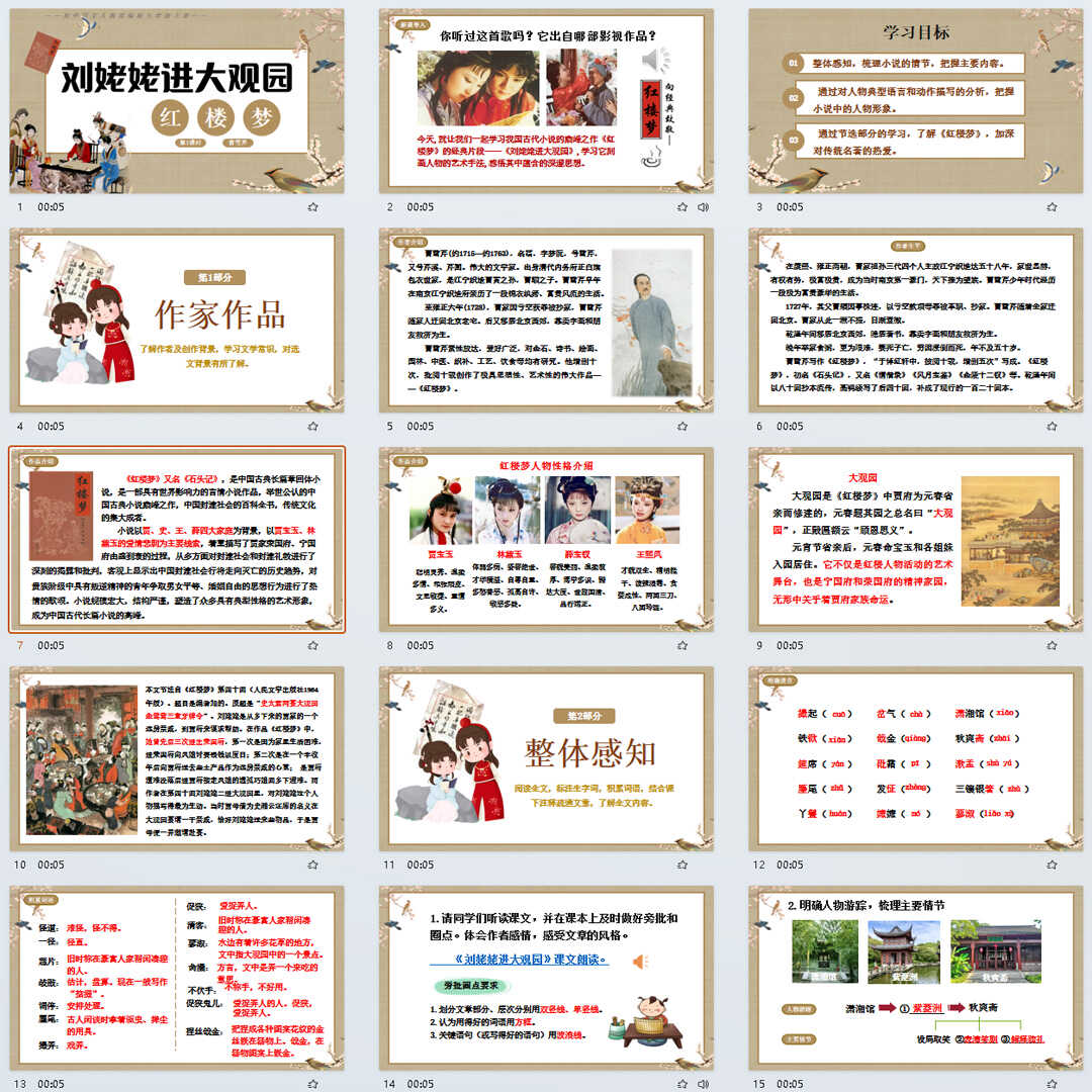 《刘姥姥进大观园》PPT课件13套初中九年级上册语文第二十五课