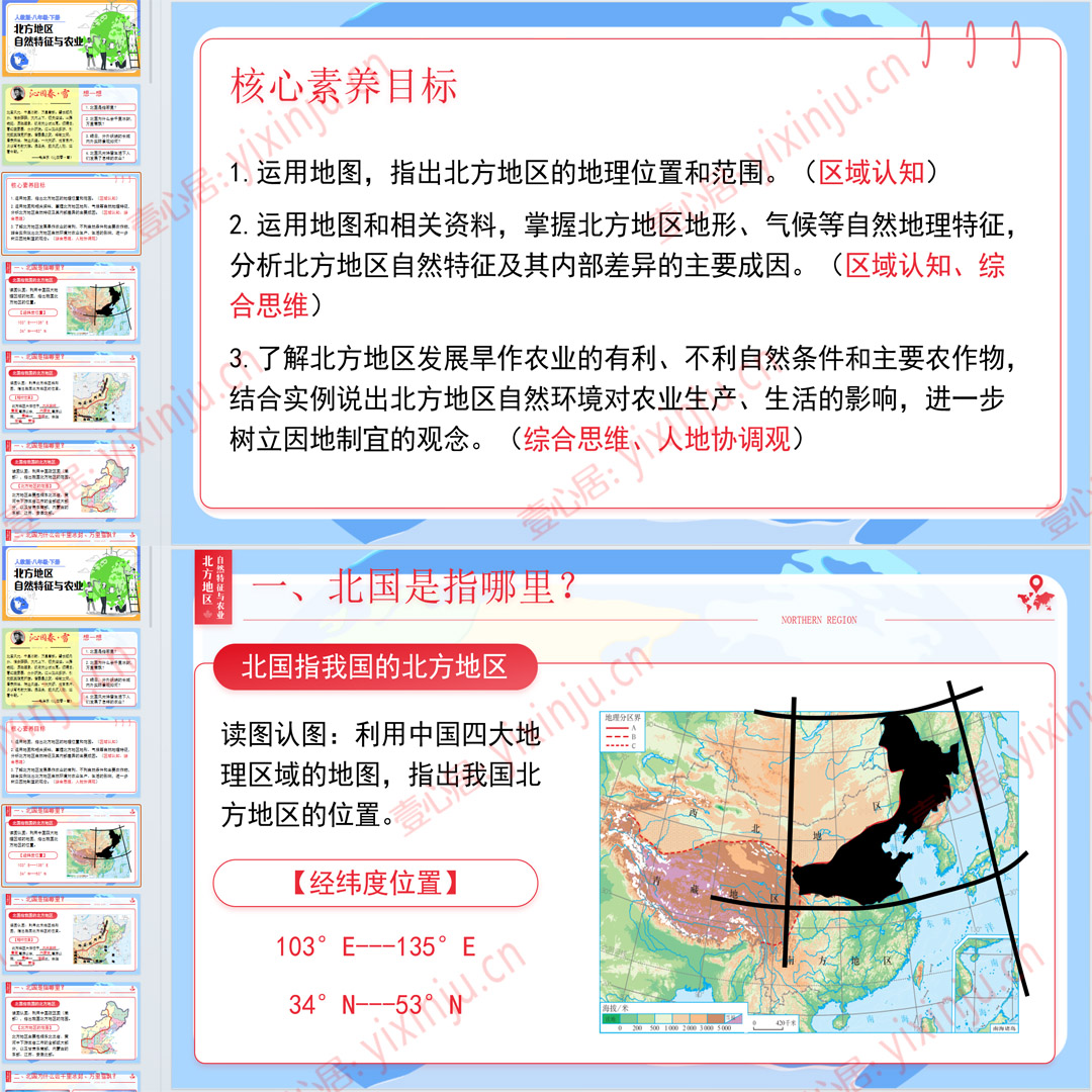 人教版《北方地区自然特征与农业》PPT课件6套八下地理第6章第1节