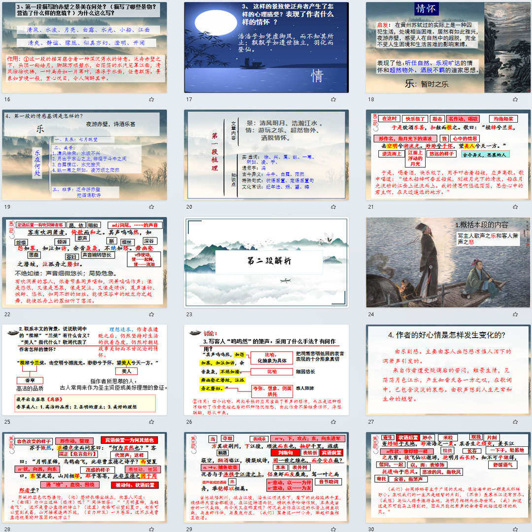 《赤壁赋》PPT课件14套高一语文上学期必修上册第16课教学课件