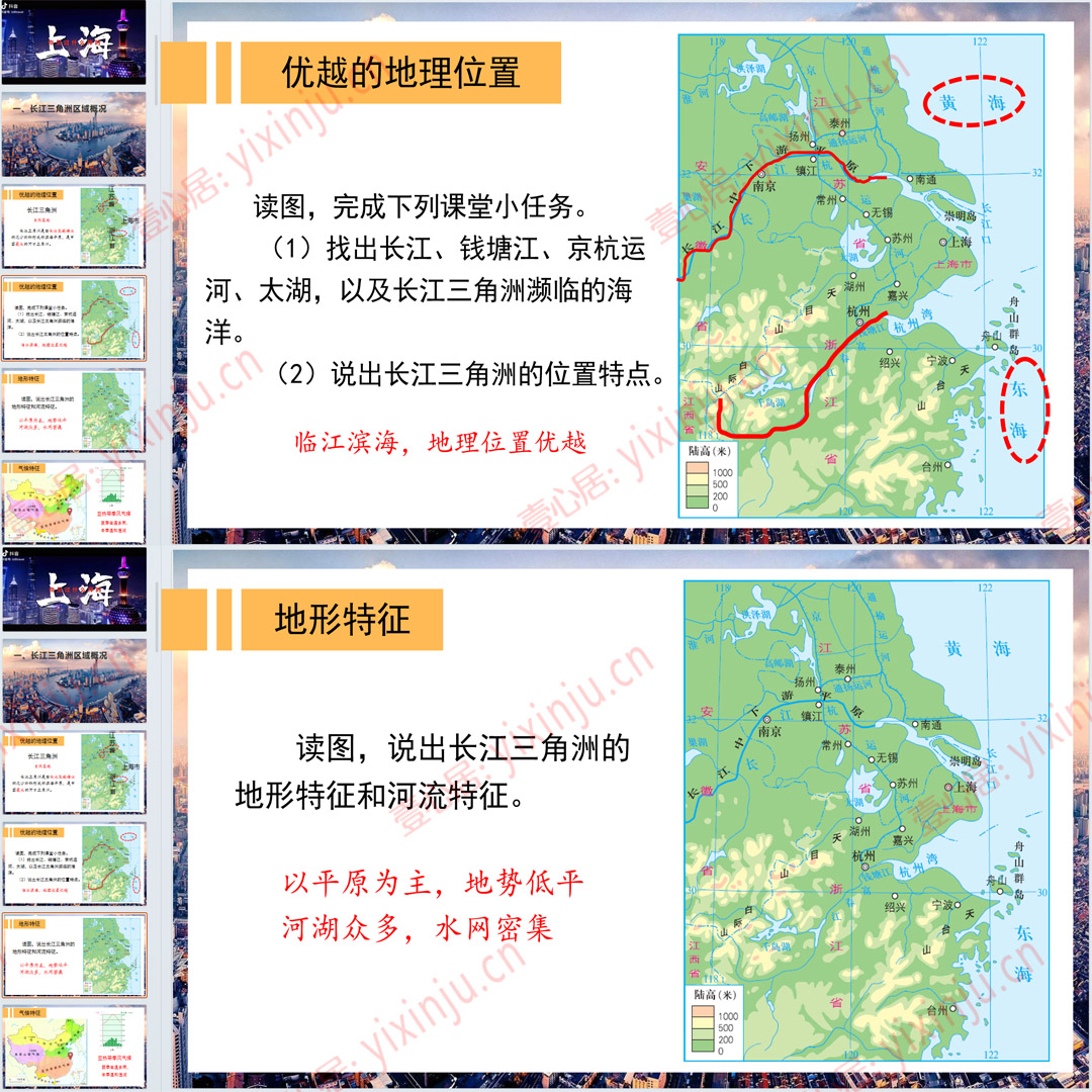 湘教版长江三角洲区域的内外联系PPT课件8套八下地理第七章第4节