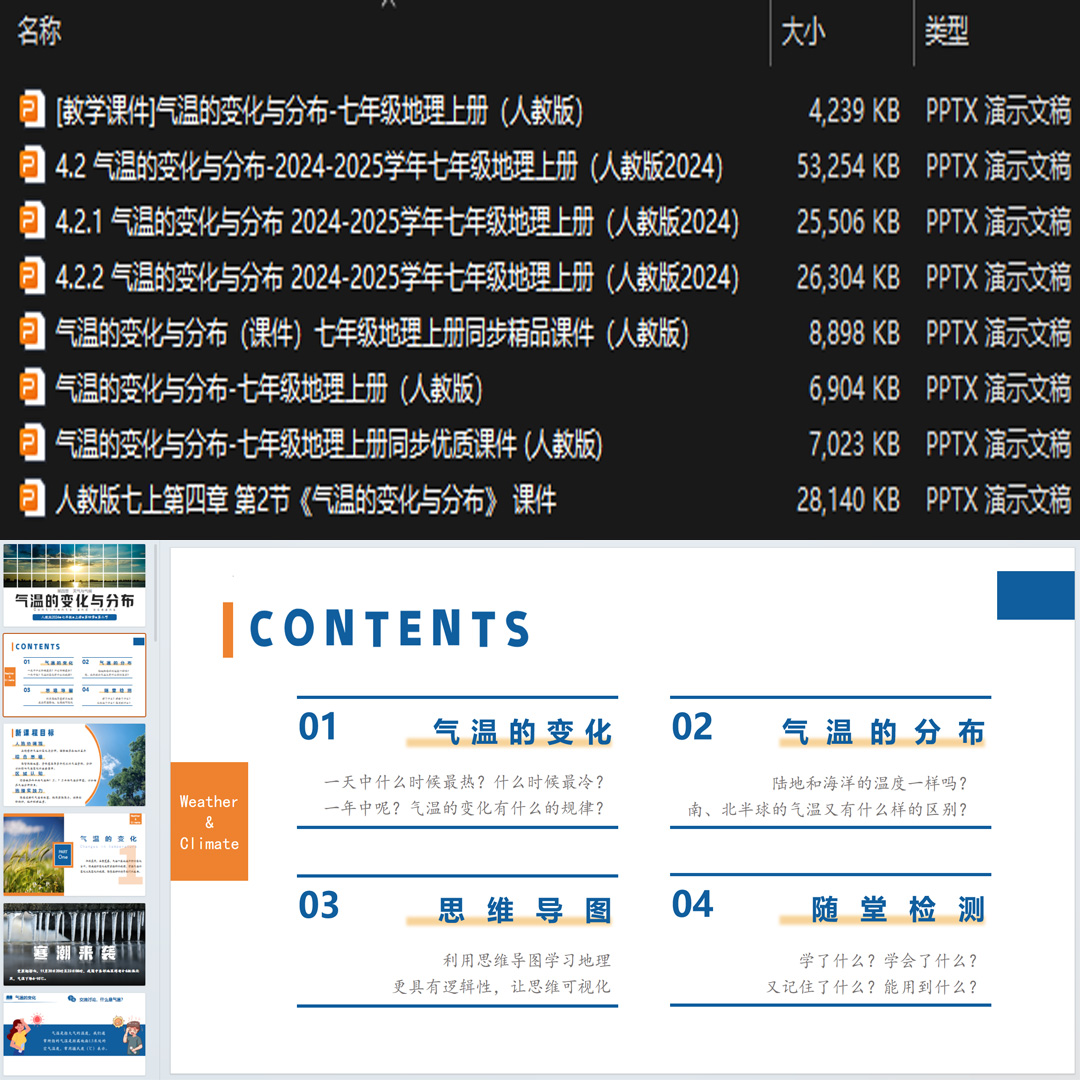 《气温的变化与分布》PPT课件8套初中七年级上册地理第四章第二节