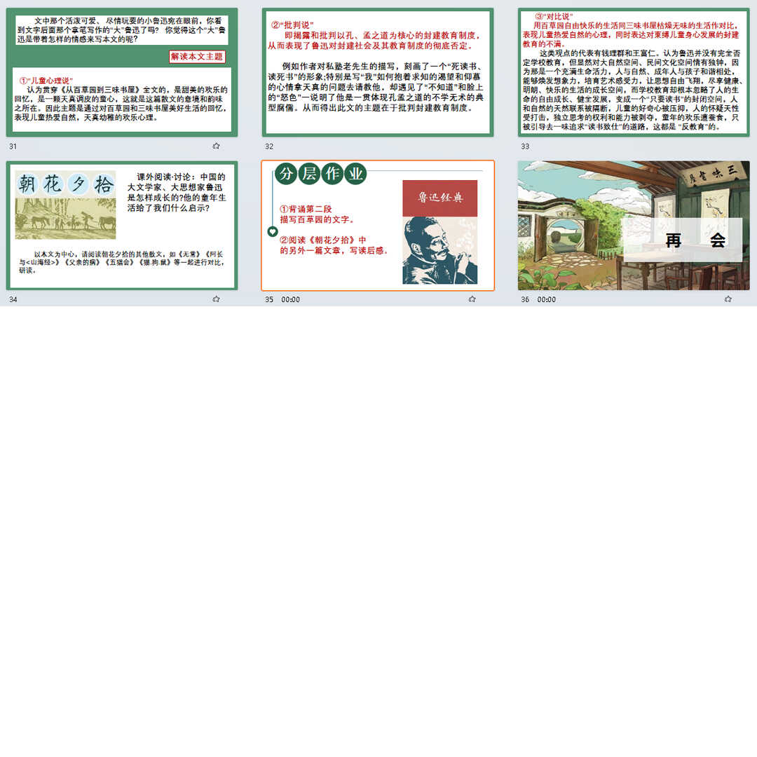 《从百草园到三味书屋》PPT课件35套七年级上册语文第九课PPT课件