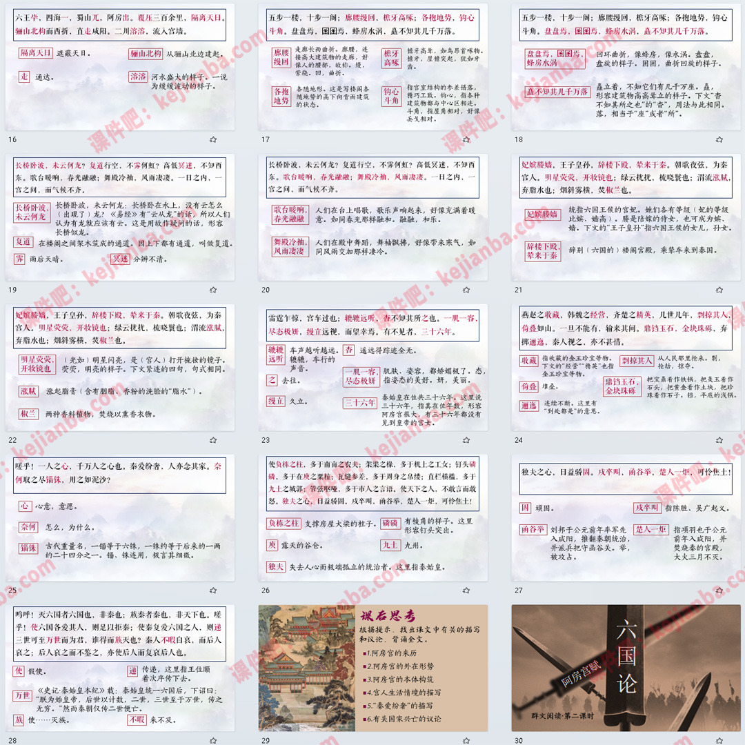 《阿房宫赋》《六国论》群文阅读PPT课件精品课语文必修下第16课
