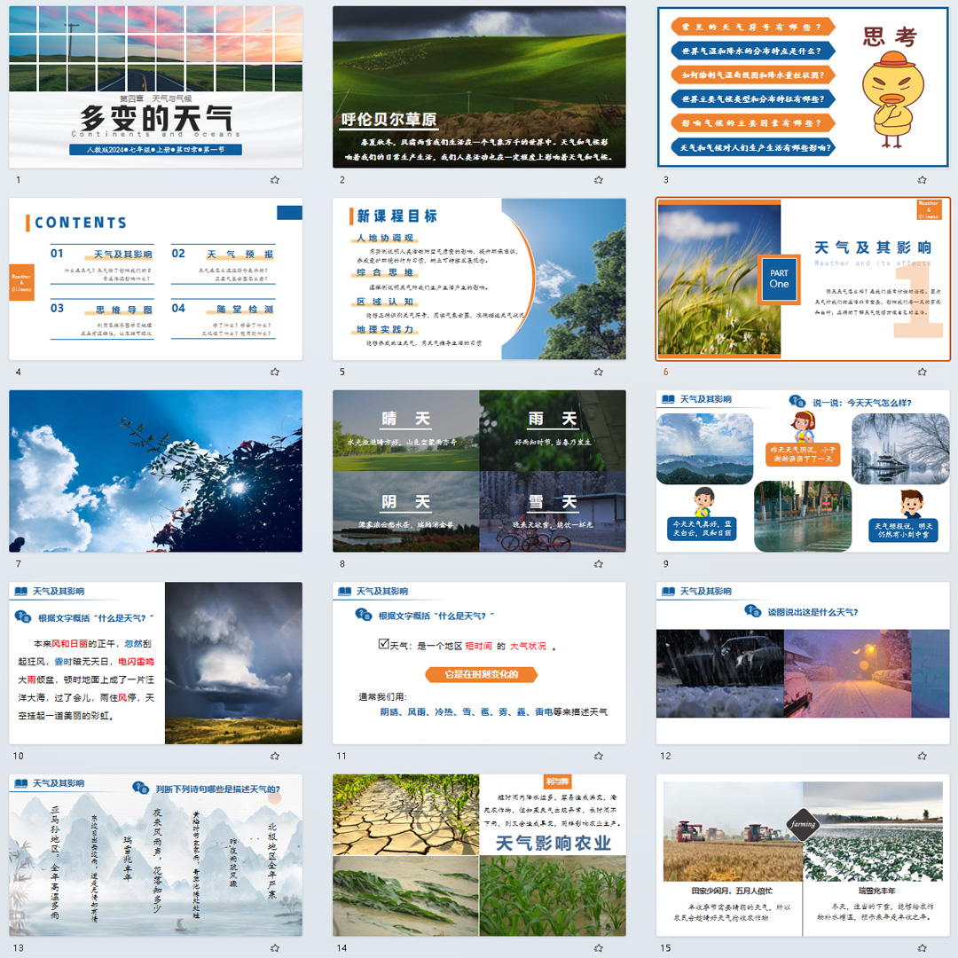 《多变的天气》PPT课件5套初中七年级上册地理第四章第一节
