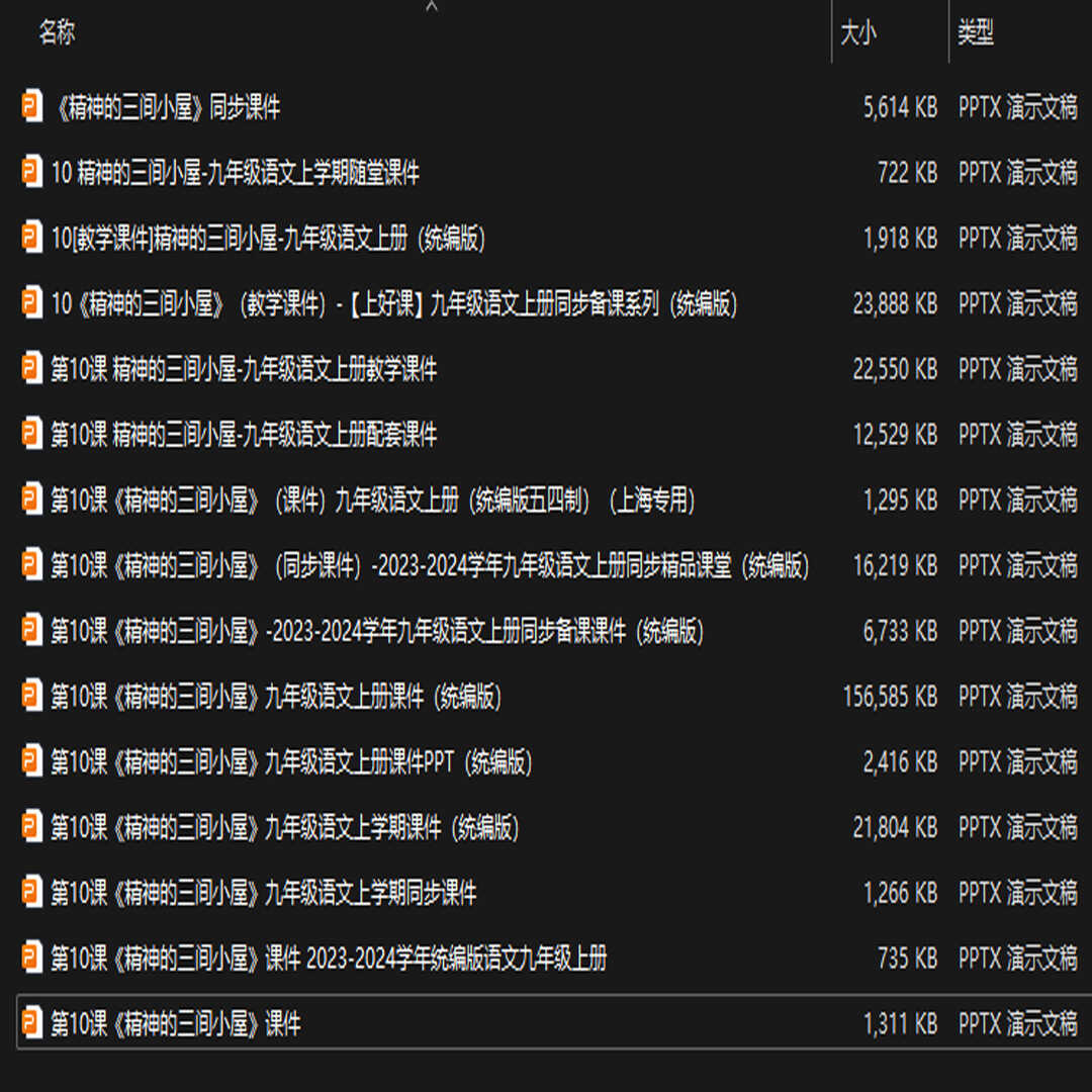 《精神的三间小屋》PPT课件15套九年级语文上册第十课PPT课件