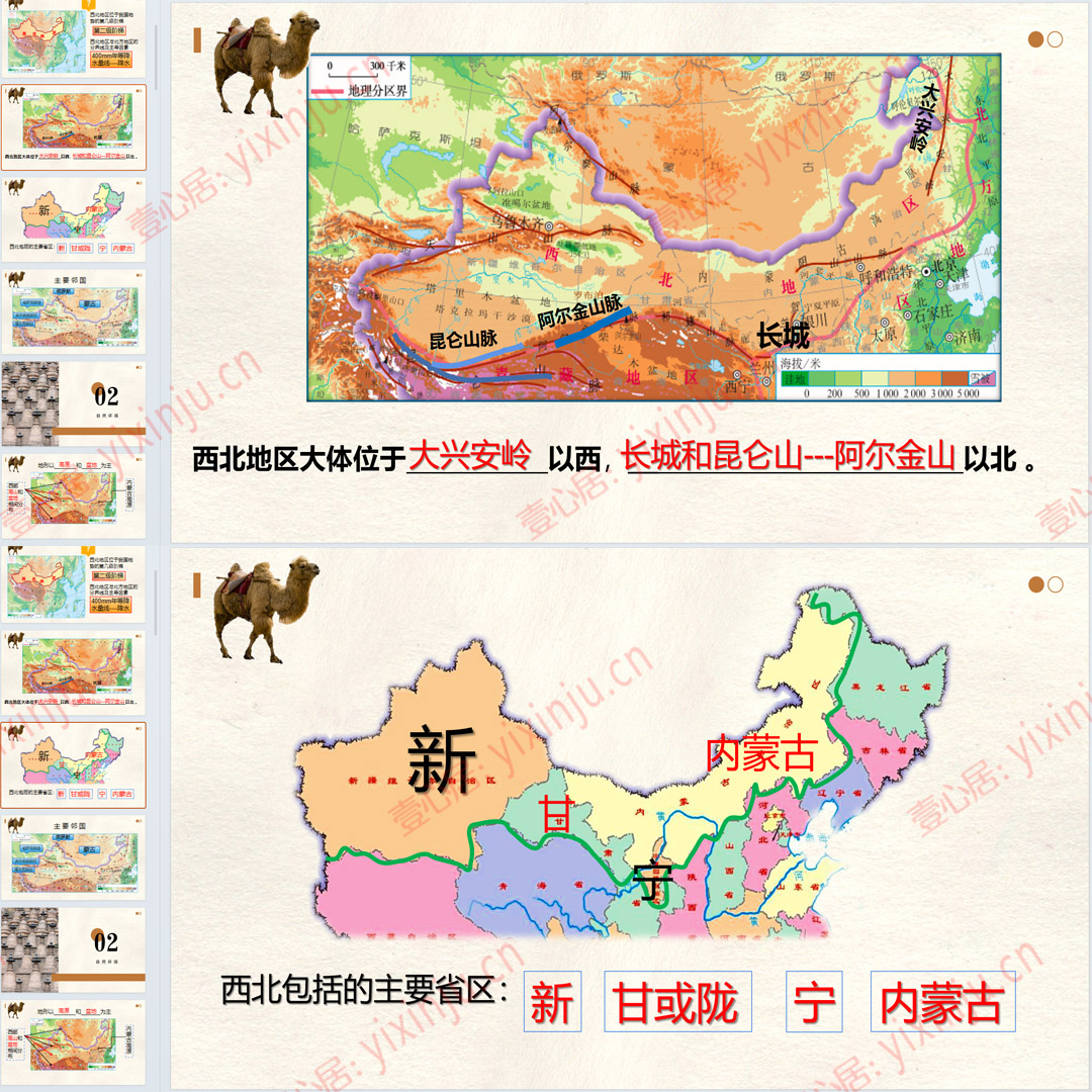 人教版西北地区的自然特征与农业PPT课件9套八下地理第八章第1节