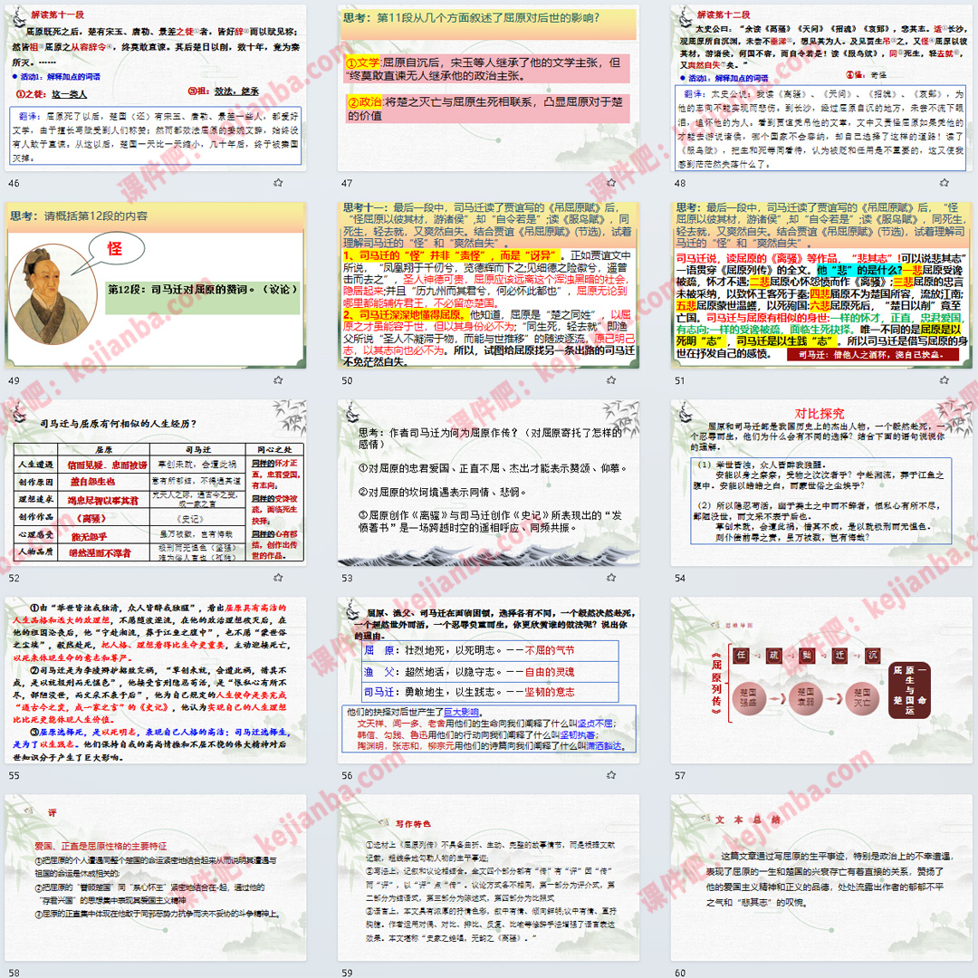 《屈原列传》PPT课件优质课高二语文选择性必修中册文言文教学