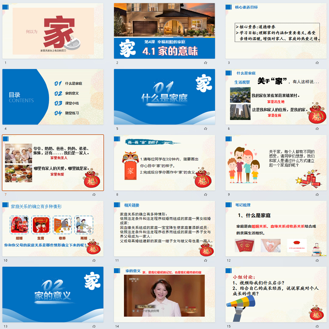 《家的意味》PPT课件大单元教学七年级上册道法第四课第一节