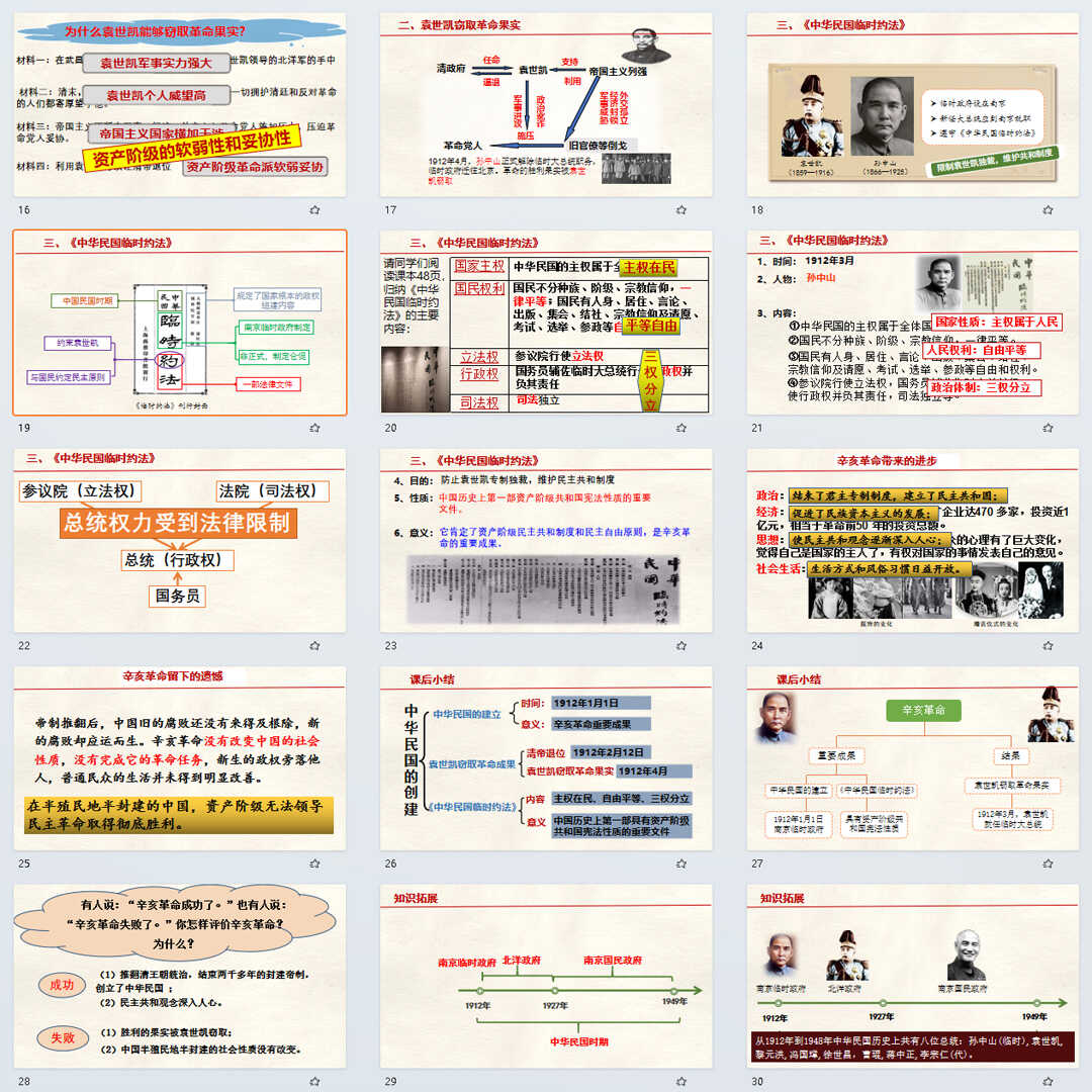 《 中华民国的创建》PPT课件7套初中八年级上册历史第十课课件