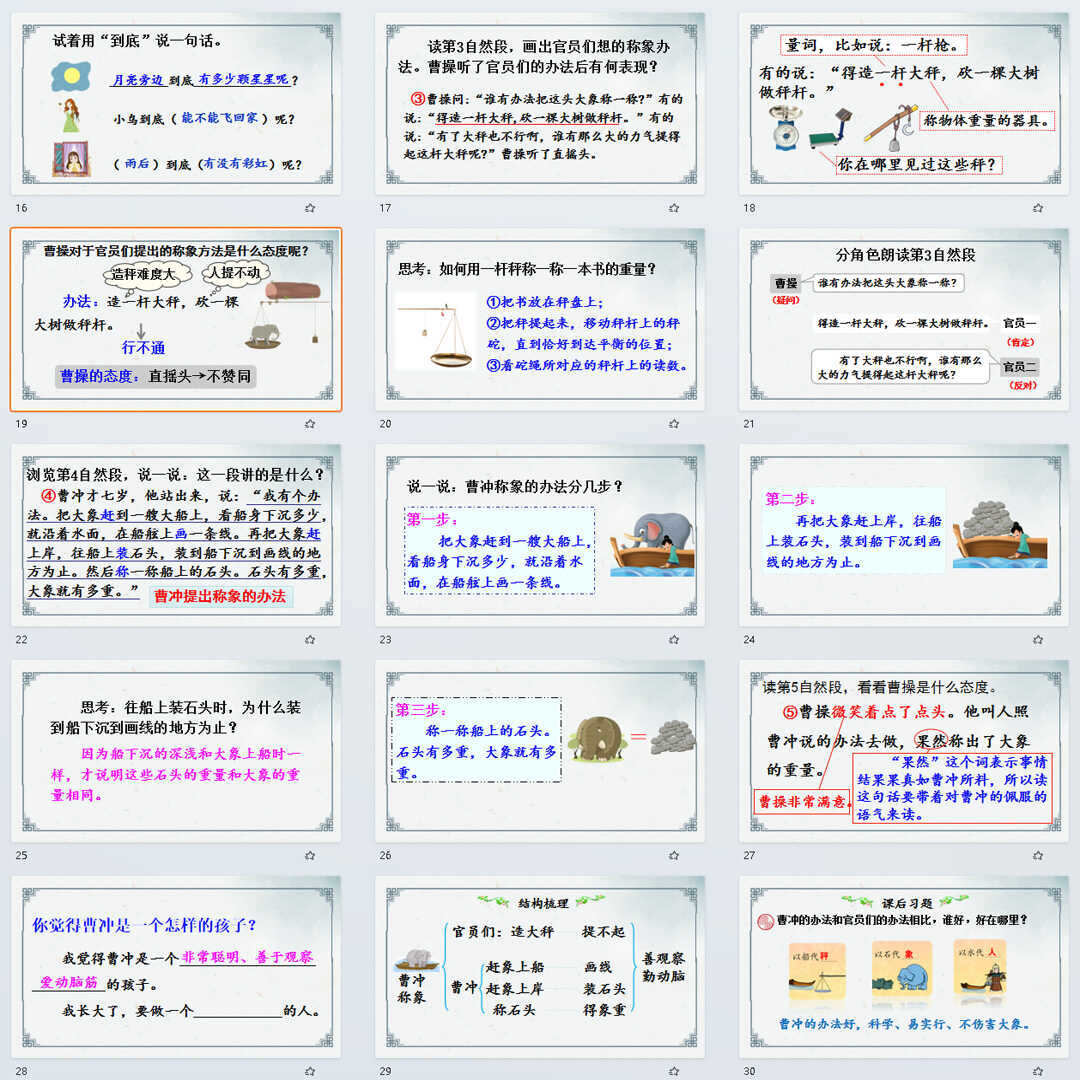 《曹冲称象》PPT课件20套小学二年级上册语文第四课教学课件