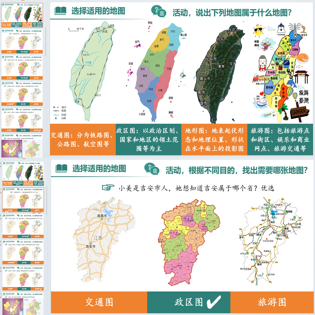 《地图的选择和应用》PPT课件精修单品初中七上地理第二章第三节