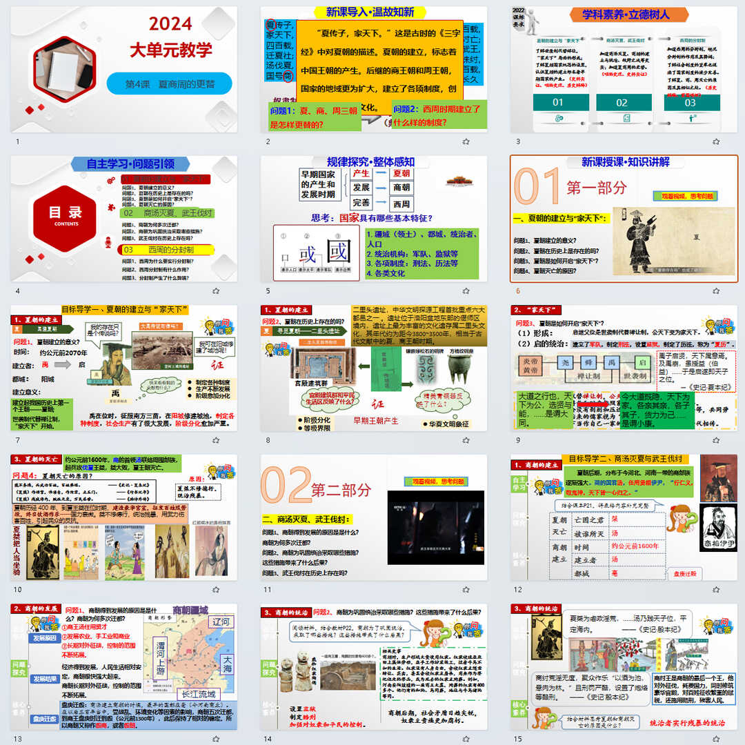 《夏商周的更替》PPT课件5套初中七年级上册历史第四课PPT