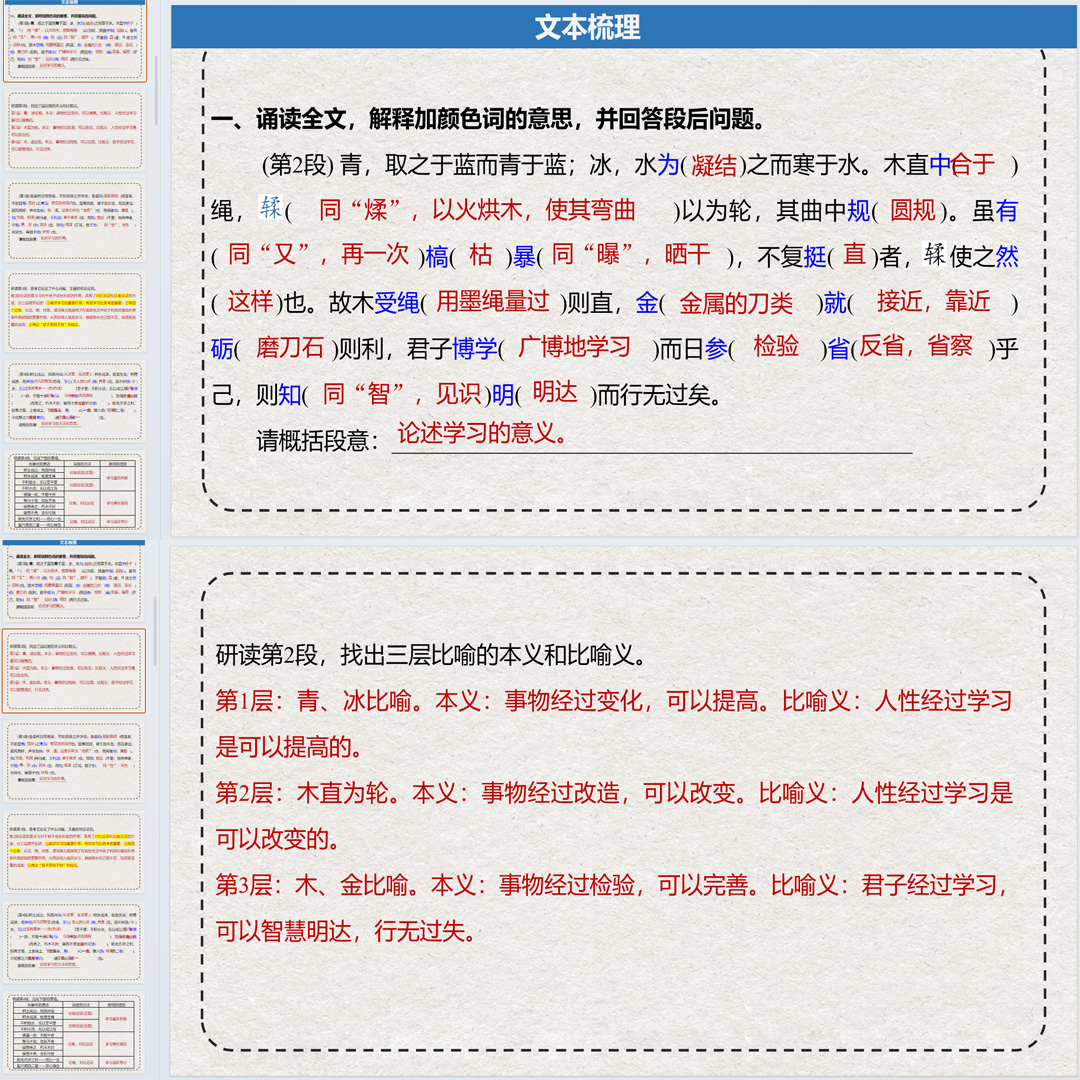 《劝学》PPT课件复习课高一语文上学期必修上册第10课新高考通用