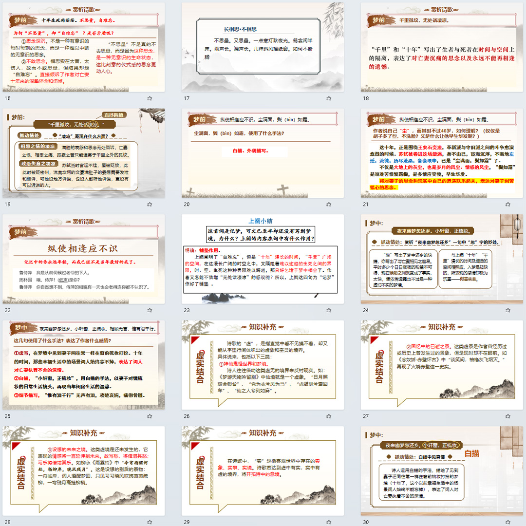 《江城子》PPT课件汇报课古诗词诵读高二语文上学期选择性必修上