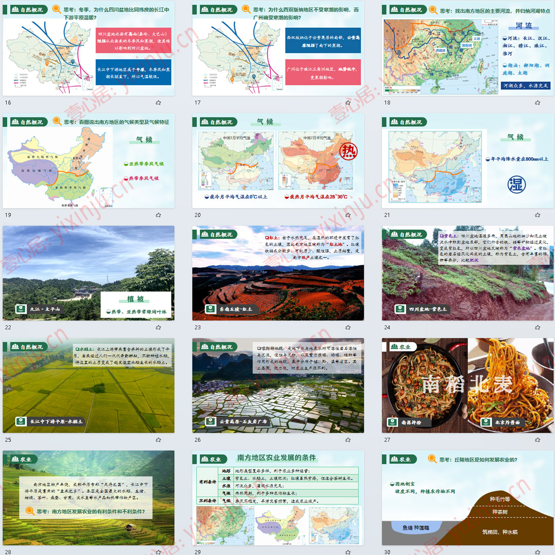 人教版南方地区的自然特征与农业PPT课件6套八下地理第七章第1节