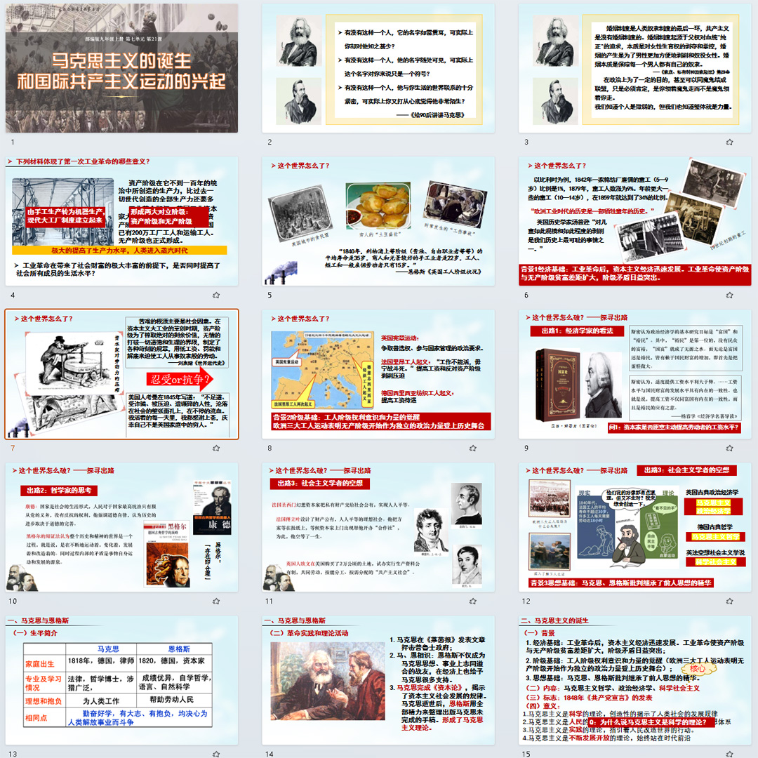 《马克思主义的诞生和国际共产主义运动的兴起》公开课九上历史21