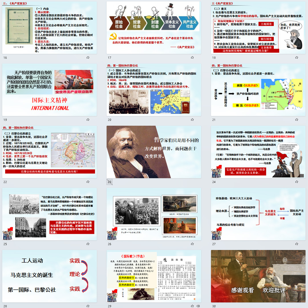 《马克思主义的诞生和国际共产主义运动的兴起》公开课九上历史21
