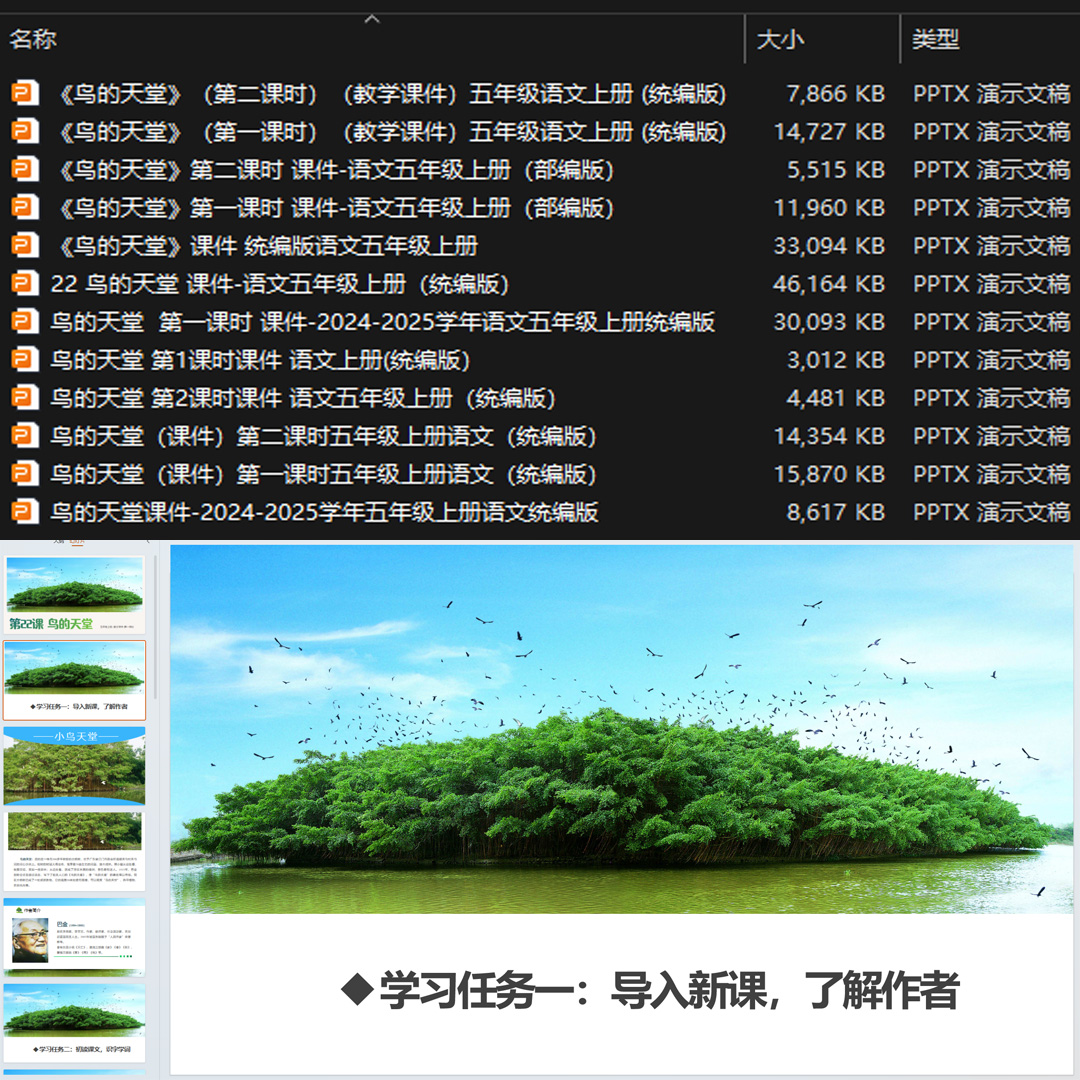 《鸟的天堂》PPT课件12套小学五年级上册语文第22课教学课件ppt