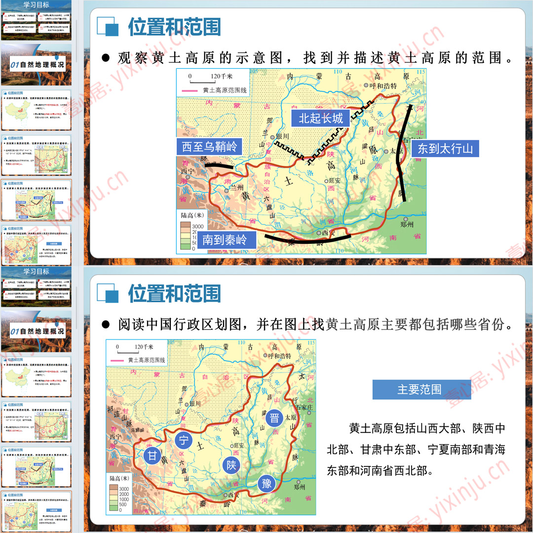 湘教版黄土高原的区域发展与居民生活PPT课件7套八下地理第8章5节