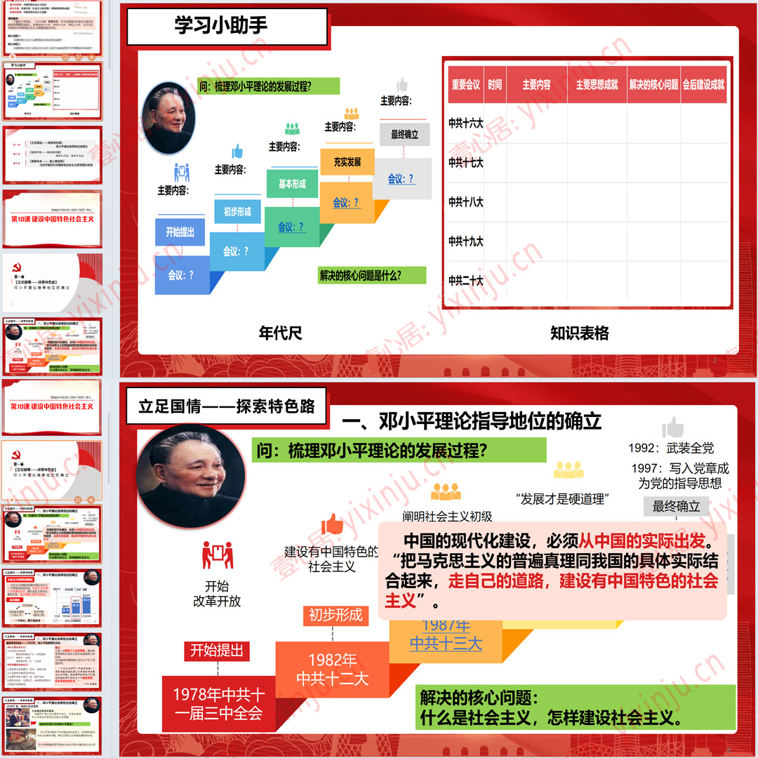 《建设中国特色社会主义》PPT课件7套八年级下册历史第10课教学