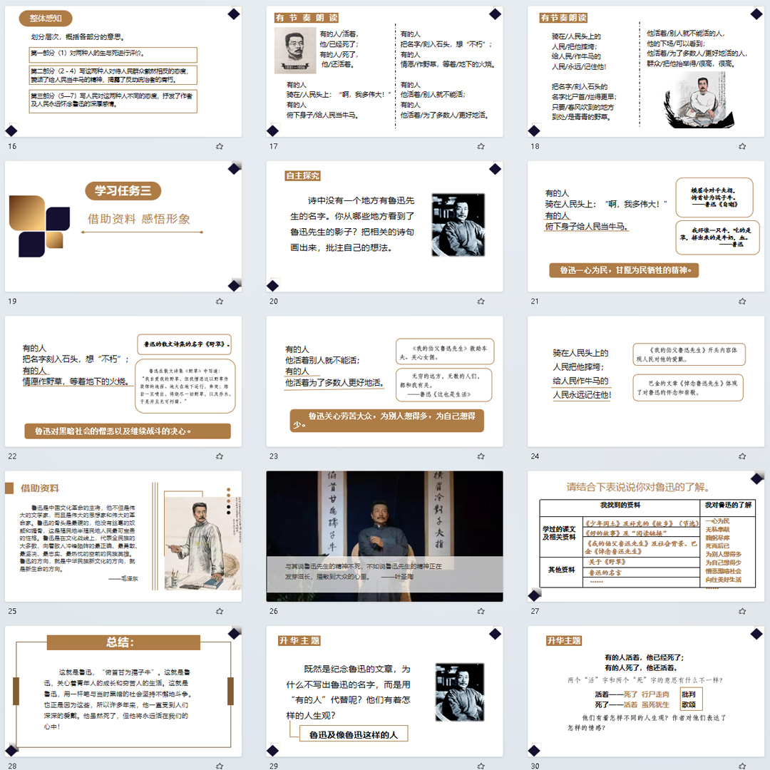 《有的人-纪念鲁迅有感》PPT课件6套小学六年级上册语文第28课