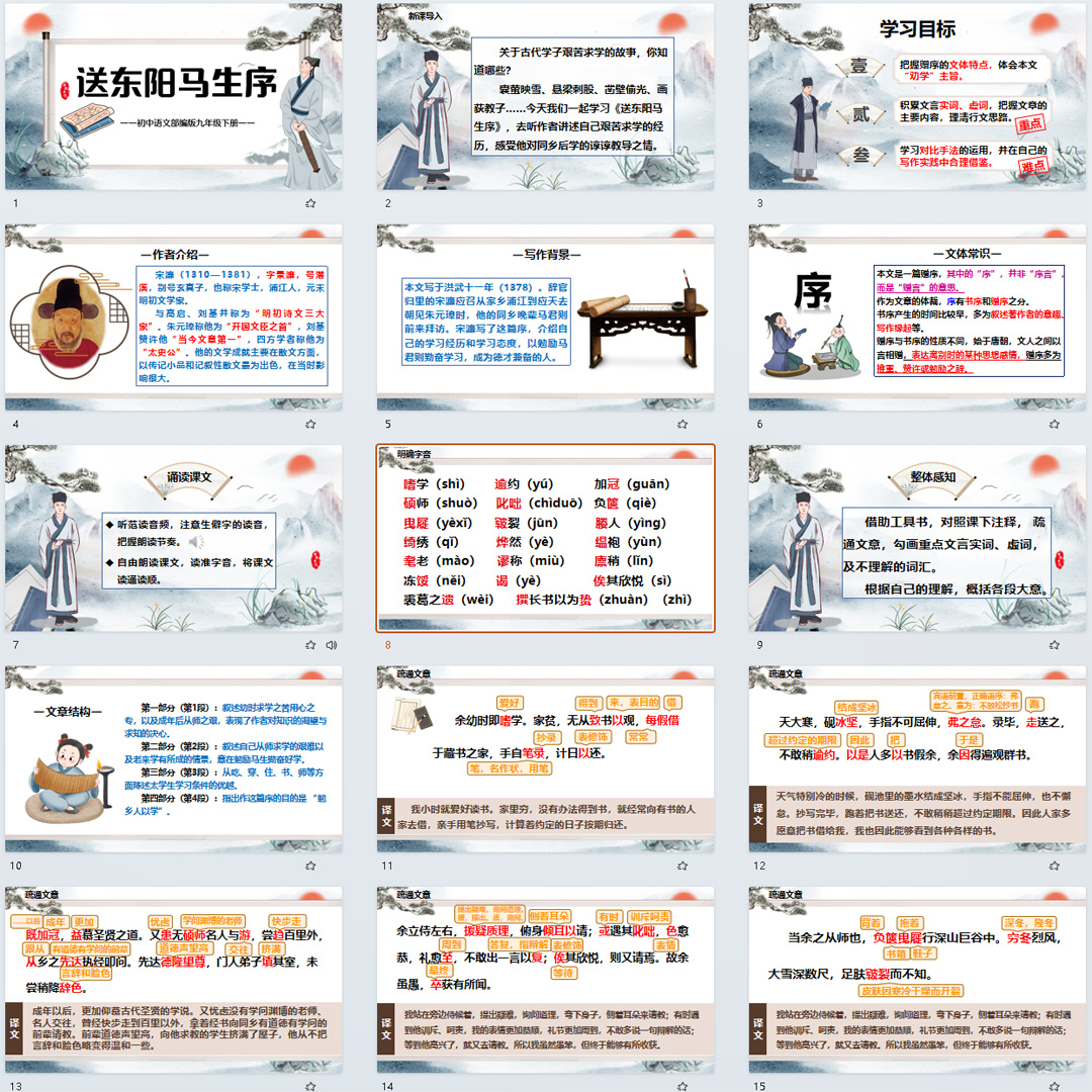 《送东阳马生序》PPT课件精品课初中九年级语文下册第11课教学