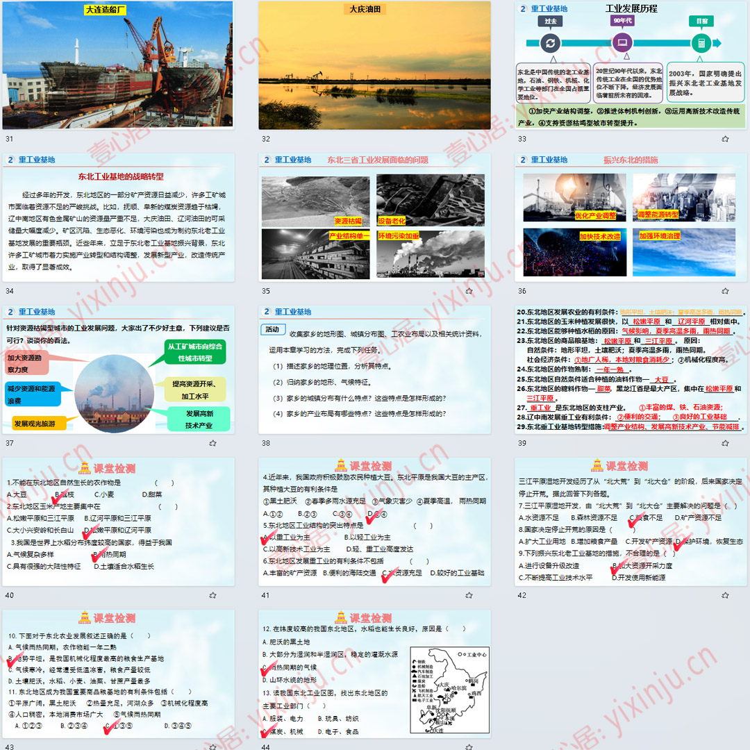 湘教版东北地区的产业分布PPT课件7套八年级下册地理第六章第3节