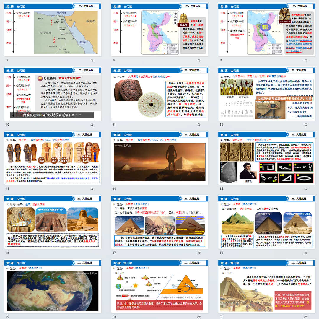 《古代埃及》PPT课件11套初中九年级上册历史第一课PPT教学课件
