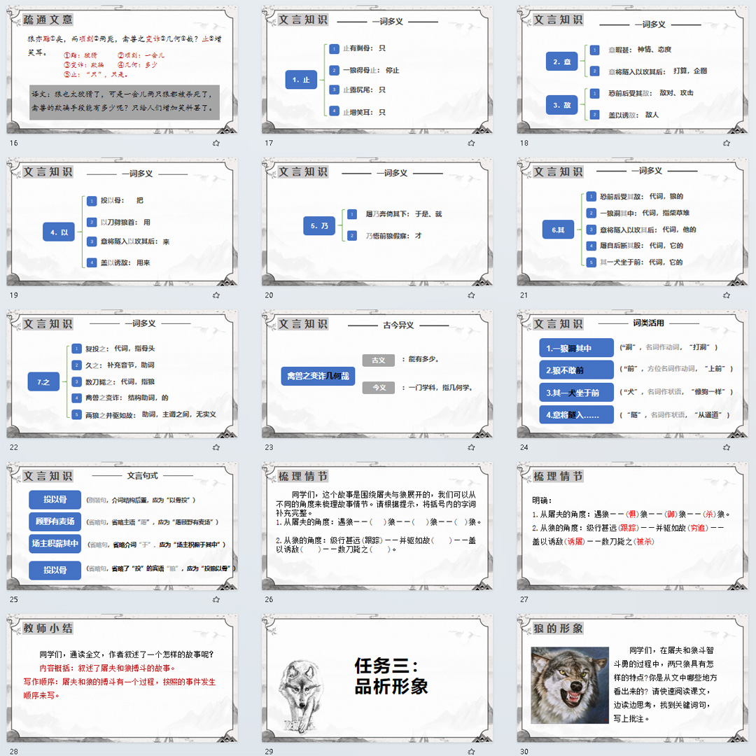 《狼》PPT课件精修单品初中七年级上册语文第二十课大单元教学