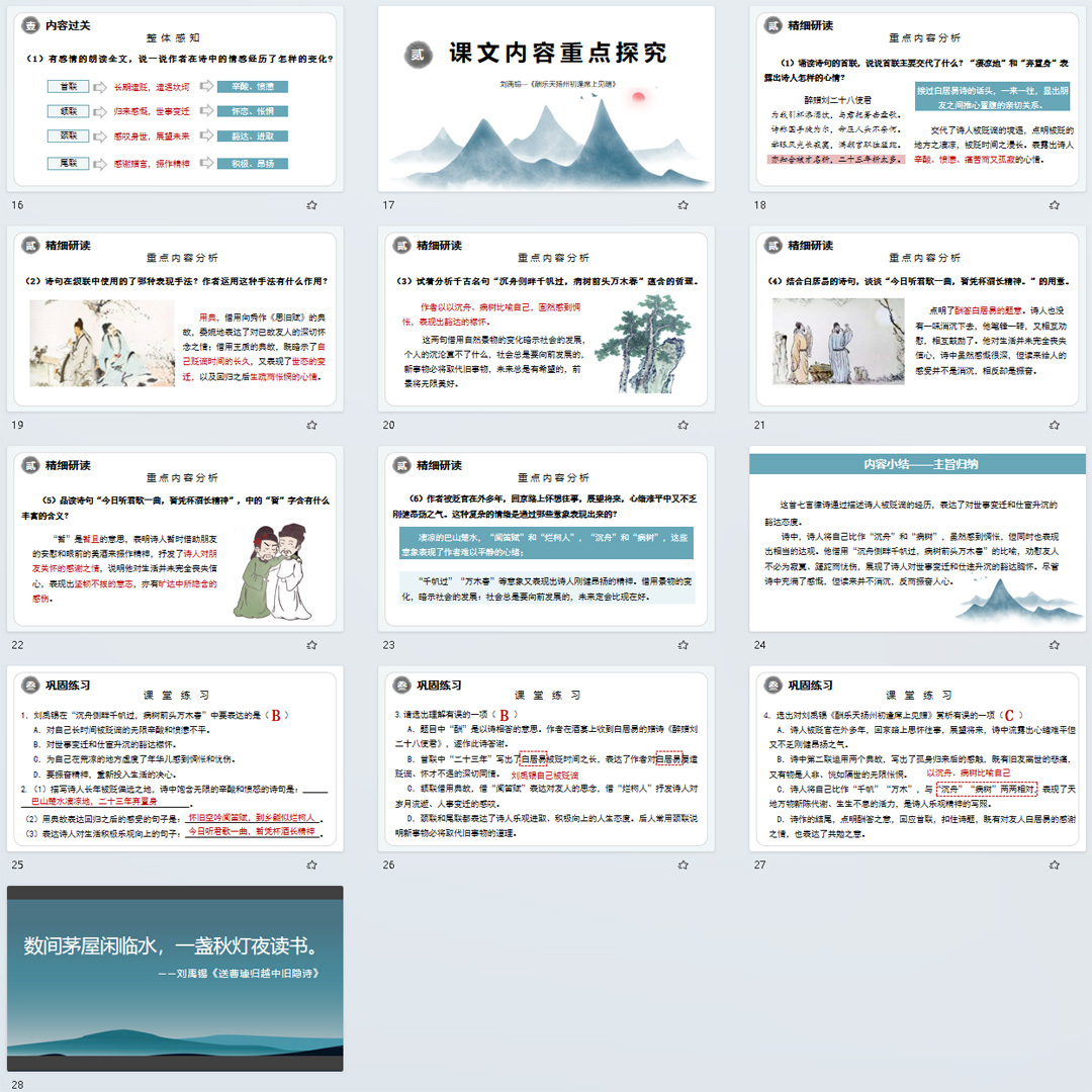 《诗词三首·酬乐天扬州初逢席上见赠》PPT课件公开课九上语文14