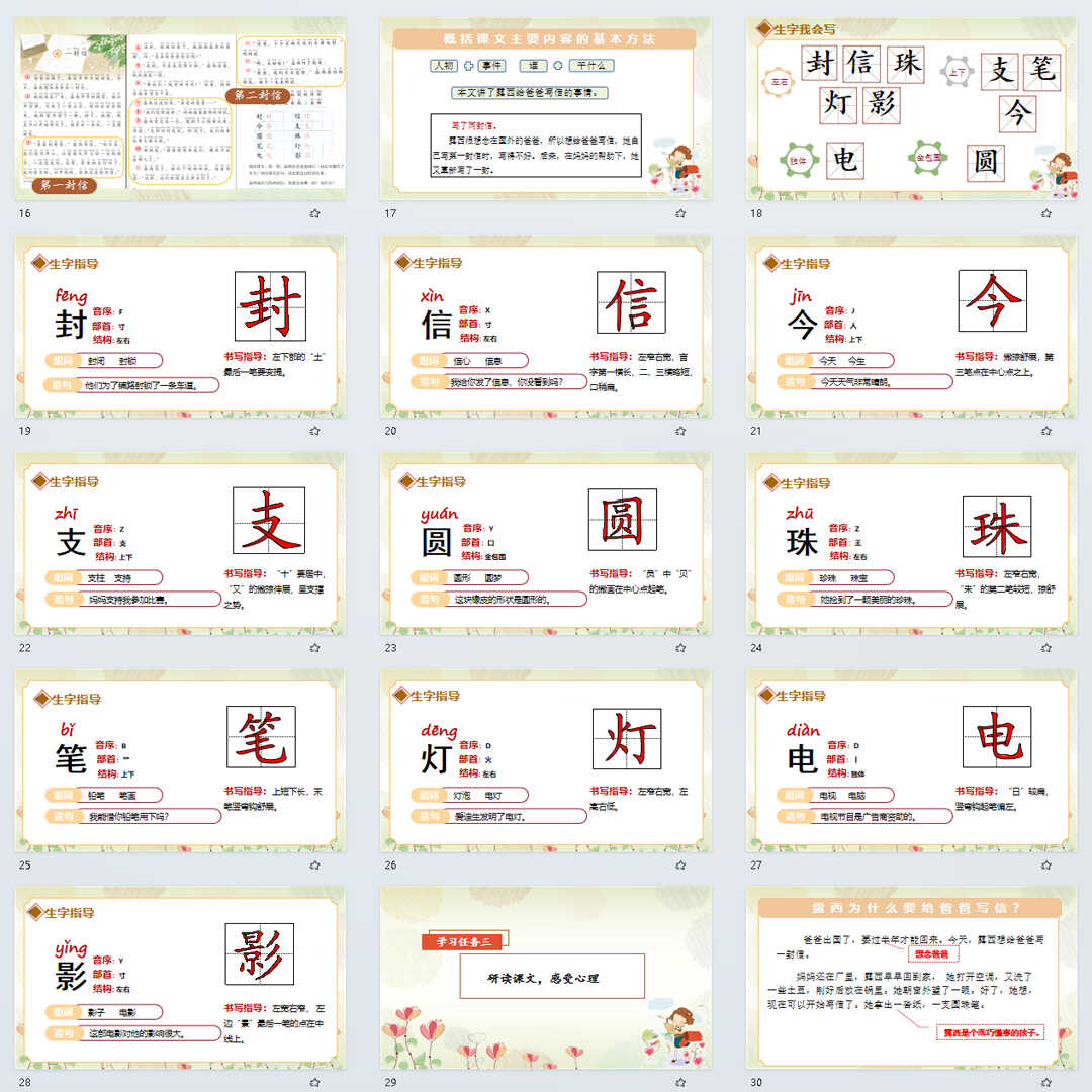 《一封信》PPT课件17套小学二年级上册语文第六课教学课件