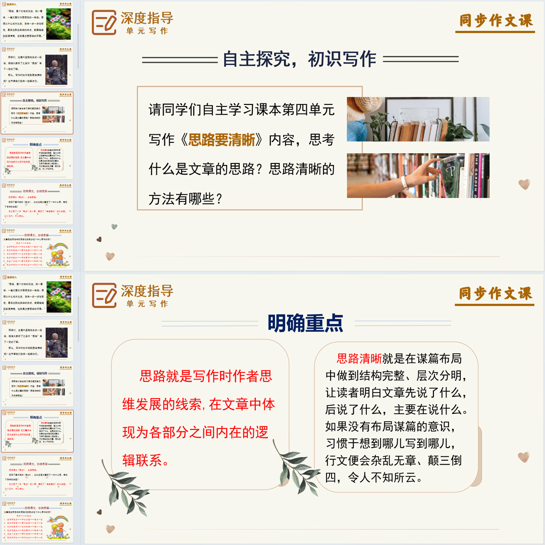 思路要清晰+作文写作技巧-七年级上册语文单元写作指导课件ppt