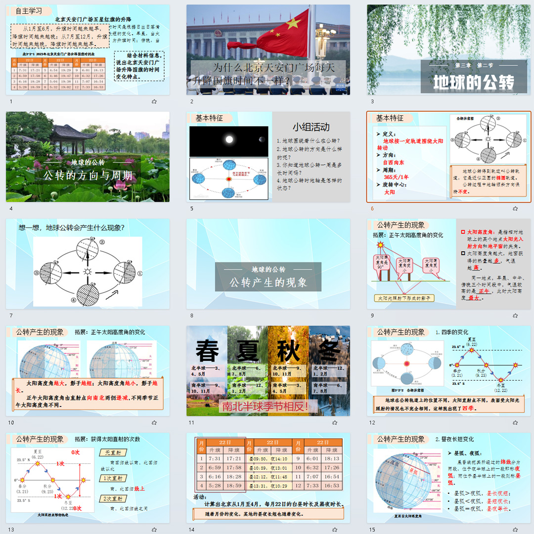 《地球的公转》PPT课件6套初中七年级上册地理第三单元第二节